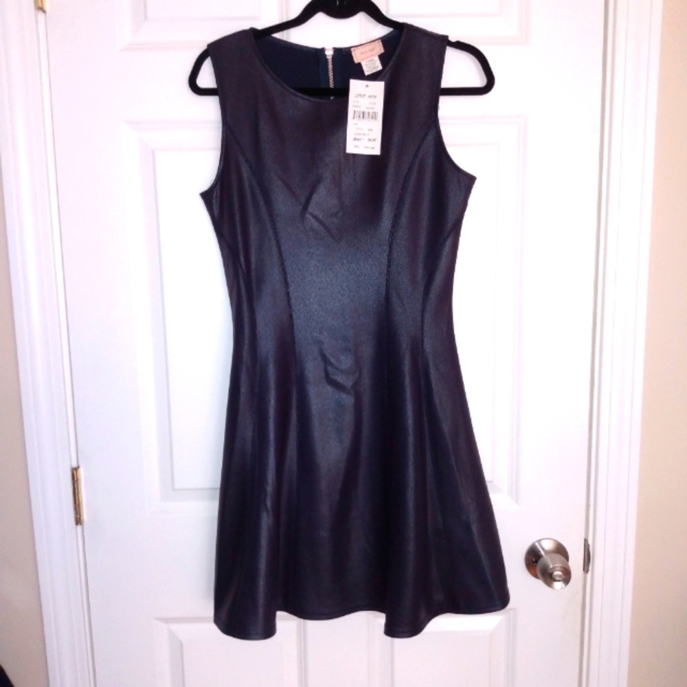 Love Ady faux leather dress stretchy NWT